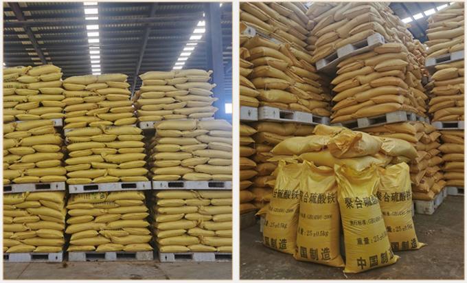 Σιδηρικό θειικού άλατος κατεργασίας ύδατος πολυ σιδηρικό θειικό άλας θειικού άλατος χημικών ουσιών 22% πολυμερές σιδηρικό (PFS) 2